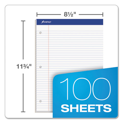 Image of Ampad® Double Sheet Pads, Medium/college Rule, 100 White 8.5 X 11.75 Sheets
