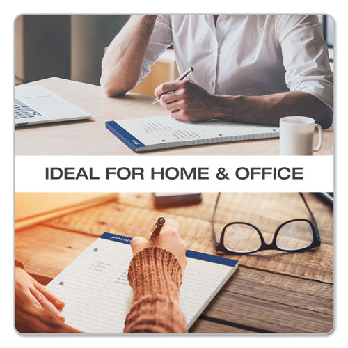 Image of Ampad® Double Sheet Pads, Pitman Rule Variation (offset Dividing Line - 3" Left), 100 White 8.5 X 11.75 Sheets