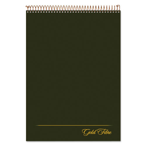 Image of Ampad® Gold Fibre Wirebound Project Notes Pad, Project-Management Format, Green Cover, 70 White 8.5 X 11.75 Sheets