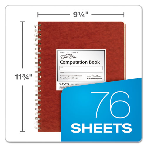 Image of Ampad® Computation Book, Quadrille Rule (4 sq/in), Brown Cover, (76) 11.75 x 9.25 Sheets