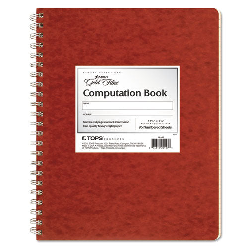 Image of Ampad® Computation Book, Quadrille Rule (4 sq/in), Brown Cover, (76) 11.75 x 9.25 Sheets