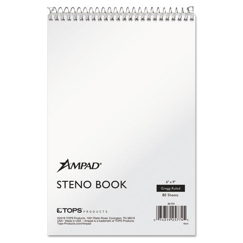 Image of Ampad® Steno Pads, Gregg Rule, Tan Cover, 80 White 6 X 9 Sheets