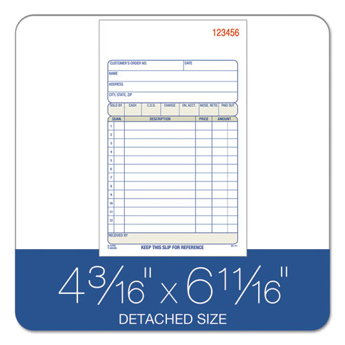 Image of Adams® Multipart Sales Order Pad, 12 Lines, Two-Part Carbonless, 4.19 x 6.69, 50 Forms Total