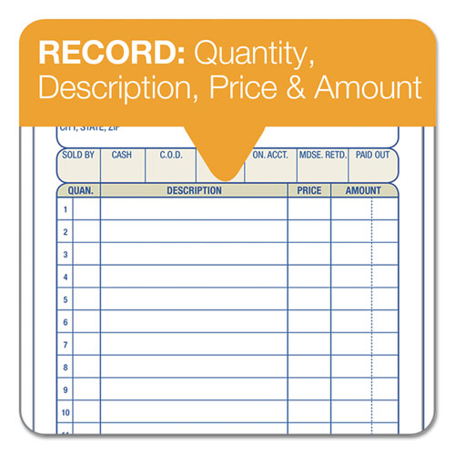 Image of Adams® Multipart Sales Order Pad, 12 Lines, Two-Part Carbonless, 4.19 x 6.69, 50 Forms Total
