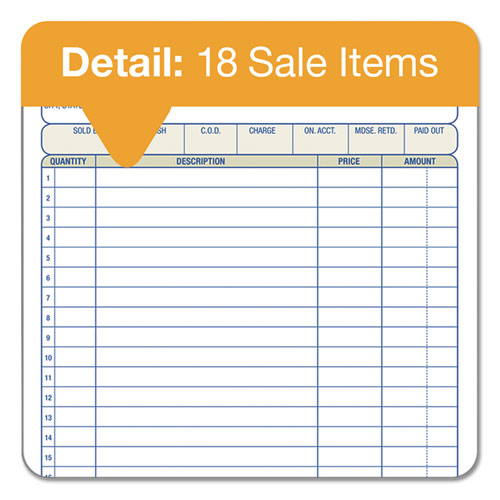 Image of Adams® Multipart Sales Order Pad, 18 Lines, Two-Part Carbonless, 5.56 x 7.94, 50 Forms Total