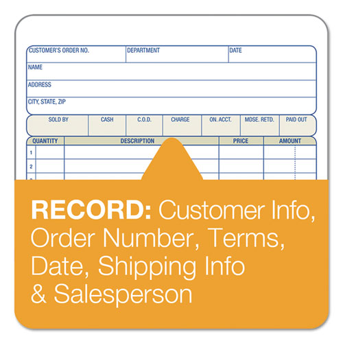 Image of Adams® Multipart Sales Order Pad, 18 Lines, Two-Part Carbonless, 5.56 x 7.94, 50 Forms Total