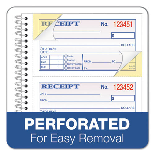 Image of Adams® Multipart Money/Rent Receipt Book, Two-Part Carbonless, 4.75 x 2.75, 4 Forms/Sheet, 200 Forms Total