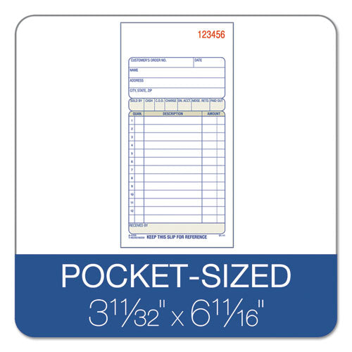 Image of Adams® Multipart Sales Order Pad, Three-Part Carbonless, 3.25 x 7.13, 50 Forms Total