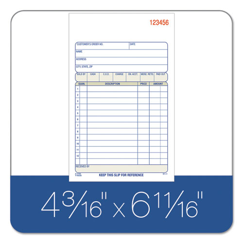 Image of Adams® Multipart Sales Order Pad, Three-Part Carbonless, 4.19 x 6.69, 50 Forms Total