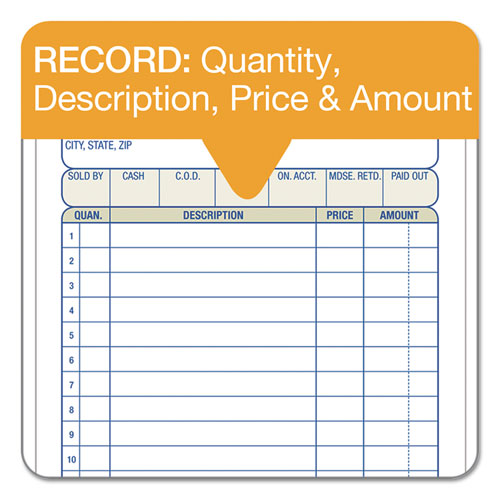 Image of Adams® Multipart Sales Order Pad, Three-Part Carbonless, 4.19 x 6.69, 50 Forms Total