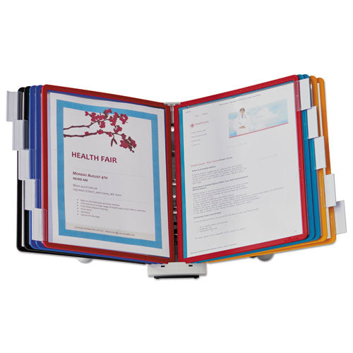 Image of Durable® SHERPA Desk Reference System, 10 Panels, 10 x 5.63 x 13.88, Assorted Borders