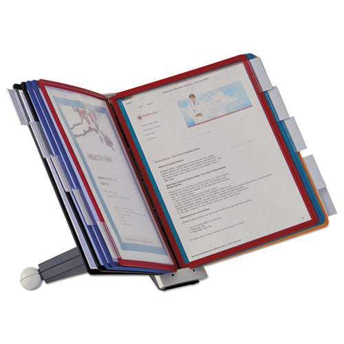 Image of Durable® SHERPA Desk Reference System, 10 Panels, 10 x 5.63 x 13.88, Assorted Borders