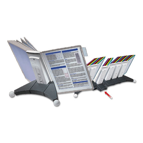 Image of Durable® SHERPA Desk Reference System, 10 Panels, 10 x 5.88 x 13.5, Gray Borders