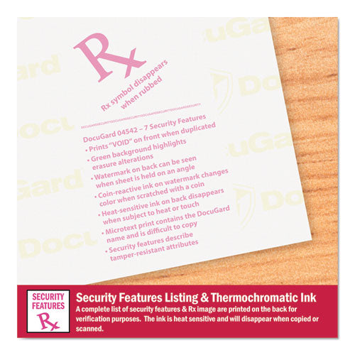 Image of DocuGard Medical Security Papers, 24 lb Bond Weight, 8.5 x 11, Green, 500/Ream