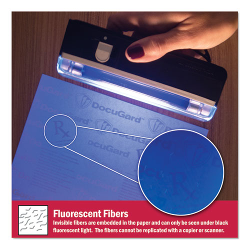 Image of DocuGard Medical Security Papers, 24 lb Bond Weight, 8.5 x 11, Blue, 500/Ream