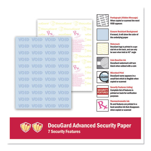 Image of DocuGard Medical Security Papers, 24 lb Bond Weight, 8.5 x 11, Blue, 500/Ream