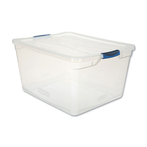 Image of Rubbermaid® Clever Store Basic Latch-Lid Container, 71 Qt, 18.63" X 23.5" X 12.25", Clear