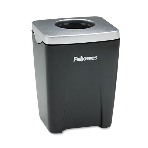 Image of Fellowes® Office Suites Paper Clip Cup, Plastic, 2.44 x 2.19 x 3.25, Black/Silver