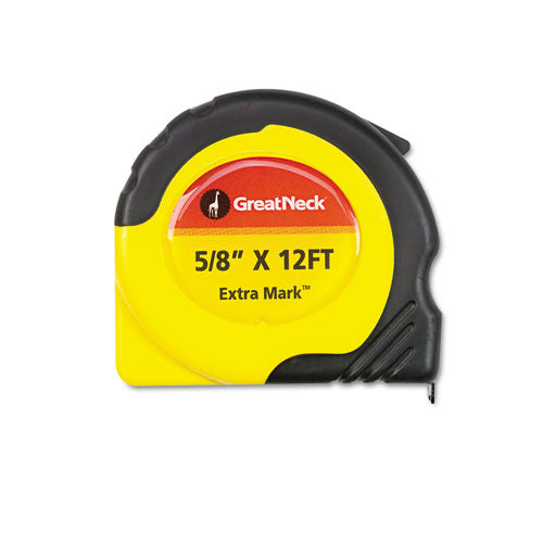 Image of Great Neck® ExtraMark Power Tape, 0.63" x 12 ft, Steel, Yellow/Black