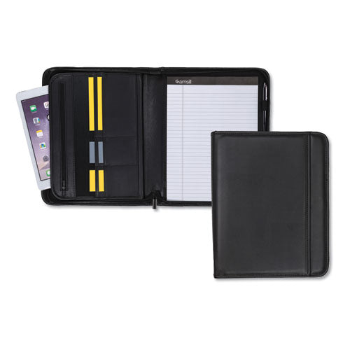 Image of Samsill® Professional Zippered Pad Holder, Pockets/slots, Writing Pad, Black