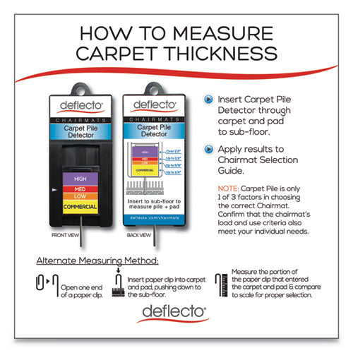 Image of deflecto® Economat Occasional Use Chair Mat, Low Pile Carpet, Roll, 46 X 60, Rectangle, Clear
