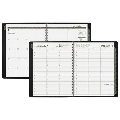 Image of AT-A-GLANCE® Recycled Weekly Vertical-Column Format Appointment Book, 11 x 8.25, Black Cover, 12-Month (Jan to Dec): 2025
