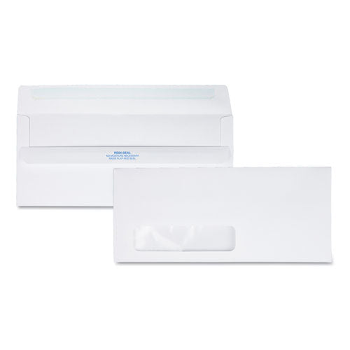 Image of Quality Park Redi-Seal Envelope, Address Window, #10, Commercial Flap, Redi-Seal Adhesive Closure, 4.13 x 9.5, White, 500/Box
