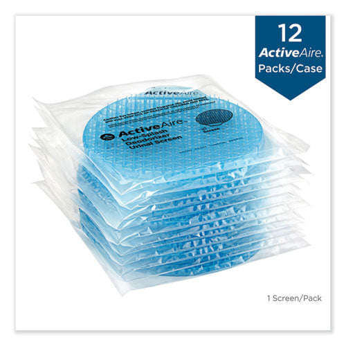 Image of Georgia Pacific® Professional Activeaire Deodorizer Urinal Screen With Side Tab, Coastal Breeze Scent, Blue, 12/carton