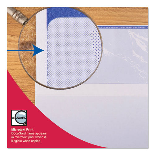 Image of DocuGard Standard Security Check, 11 Features, 8.5 X 11, Blue Marble Middle, 500/ream