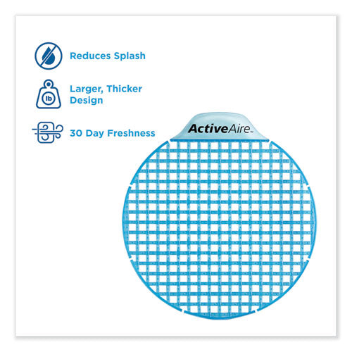 Image of Georgia Pacific® Professional Activeaire Deodorizer Urinal Screen With Side Tab, Coastal Breeze Scent, Blue, 12/carton