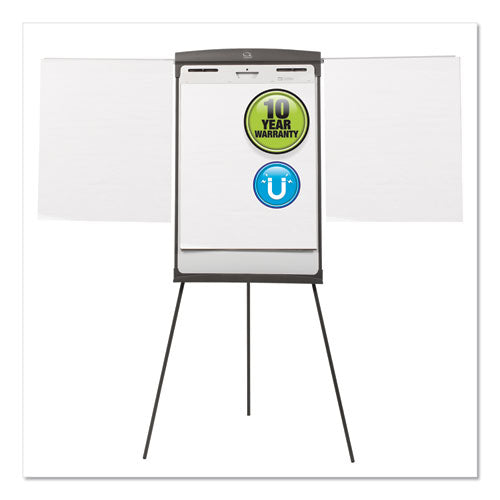 Image of Quartet® Magnetic Dry Erase Easel, 27" x 35", Graphite Surface, Graphite Gray Plastic Frame