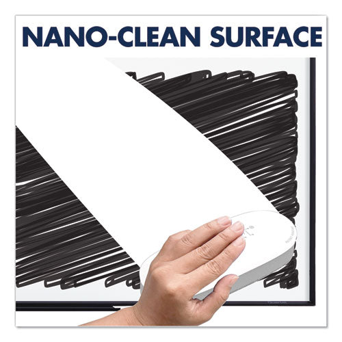 Image of Quartet® Classic Series Nano-Clean Dry Erase Board, 36" x 24", White Surface, Black Aluminum Frame