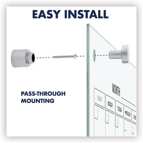 Image of Quartet® Infinity Magnetic Glass Calendar Board, Monthly Planning/Scheduling, 24" x 18", White Surface