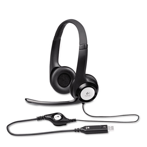 Image of Logitech® H390 Binaural Over The Head USB Headset with Noise-Canceling Microphone, Black