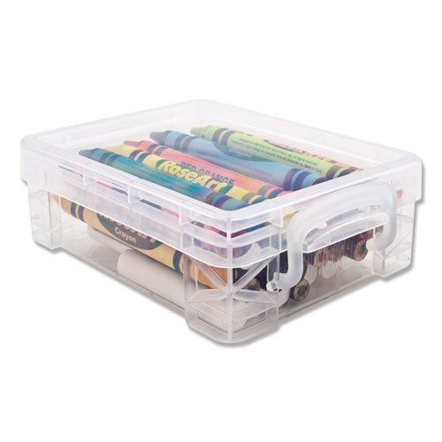 Image of Advantus Super Stacker Crayon Box, 4.75" x 3.5" x 1.6", Clear