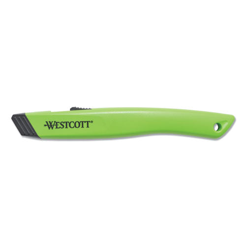 Image of Westcott® Safety Ceramic Blade Box Cutter, 0.5" Blade, 5.5" Plastic Handle, Green