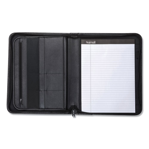 Image of Samsill® Professional Zippered Pad Holder, Pockets/slots, Writing Pad, Black