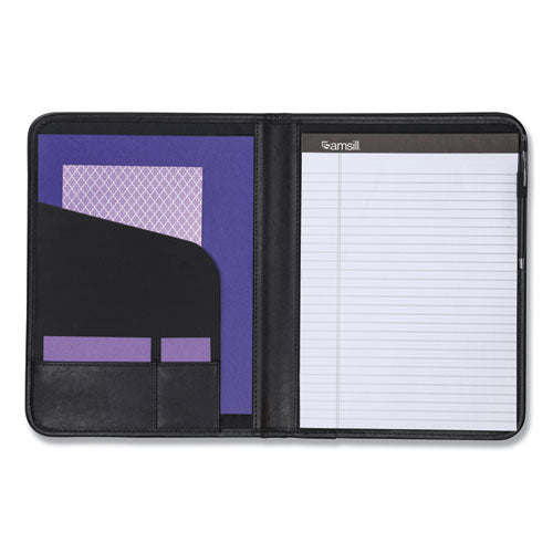 Image of Samsill® Professional Padfolio, Storage Pockets/card Slots, Writing Pad, Black