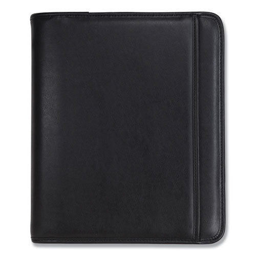 Image of Samsill® Professional Zippered Pad Holder/ring Binder, Pockets, Writing Pad, Vinyl Black