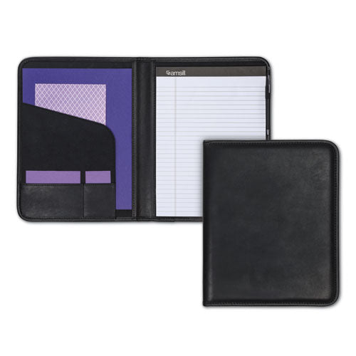 Image of Samsill® Professional Padfolio, Storage Pockets/card Slots, Writing Pad, Black