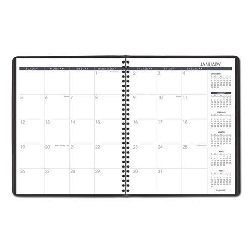 Image of AT-A-GLANCE® Monthly Planner, 11 x 9, Black Cover, 15-Month: Jan 2025 to Mar 2026