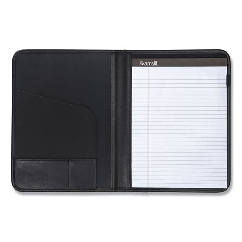 Image of Samsill® Professional Padfolio, Storage Pockets/card Slots, Writing Pad, Black