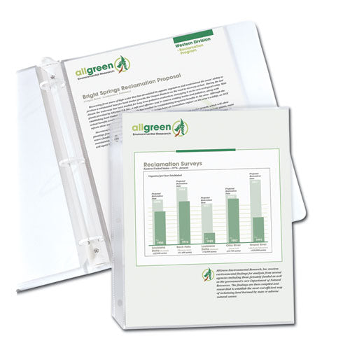 Image of C-Line® Recycled Polypropylene Sheet Protectors, Reduced Glare, 2", 11 x 8.5, 100/Box