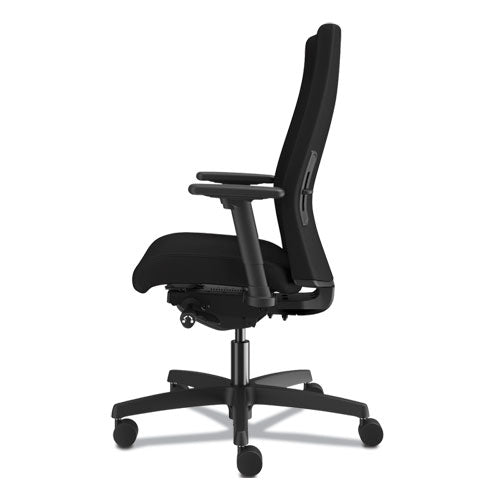 Image of HON® Ignition 2.0 Upholstered Mid-Back Task Chair With Lumbar, Supports Up To 300 Lb, 17" To 22" Seat Height, Black