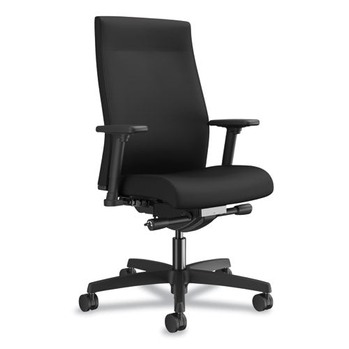 Image of HON® Ignition 2.0 Upholstered Mid-Back Task Chair With Lumbar, Supports Up To 300 Lb, 17" To 22" Seat Height, Black