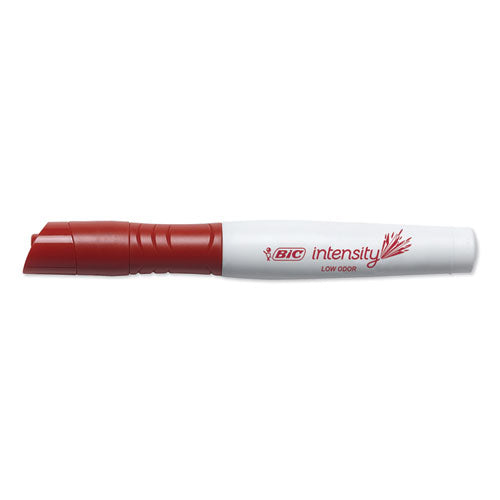 Image of BIC® Intensity Low Odor Chisel Tip Dry Erase Marker, Extra-Broad Bullet Tip, Red, Dozen