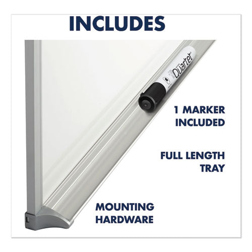 Image of Quartet® Porcelain Magnetic Whiteboard, 72" x 48", White Surface, Satin Aluminum Frame