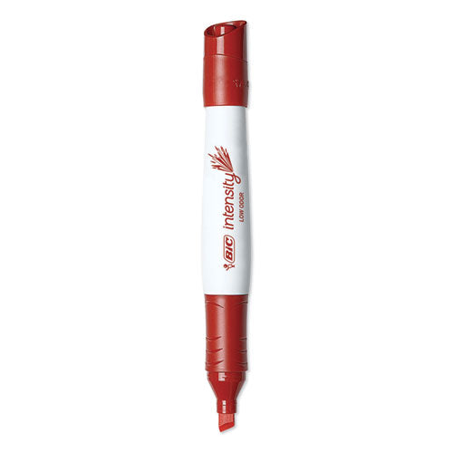 Image of BIC® Intensity Low Odor Chisel Tip Dry Erase Marker, Extra-Broad Bullet Tip, Red, Dozen
