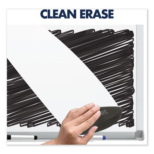 Image of Quartet® Porcelain Magnetic Whiteboard, 96" x 48", White Surface, Satin Aluminum Frame
