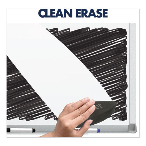 Image of Quartet® Porcelain Magnetic Whiteboard, 72" x 48", White Surface, Satin Aluminum Frame
